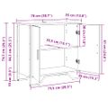 vidaXL Servírovacia skriňa Staré drevo 78 x 35 x 74.5 cm