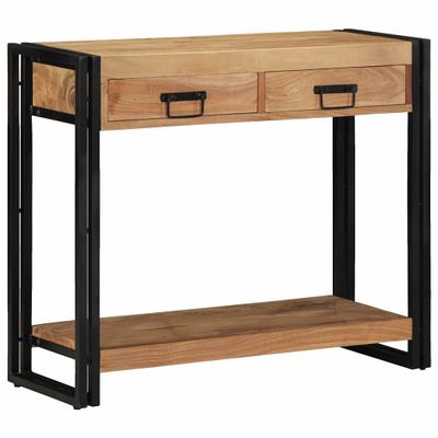 vidaXL Konzolový stôl Hnedá 90 x 33 x 75 cm Pevné akáciové drevo