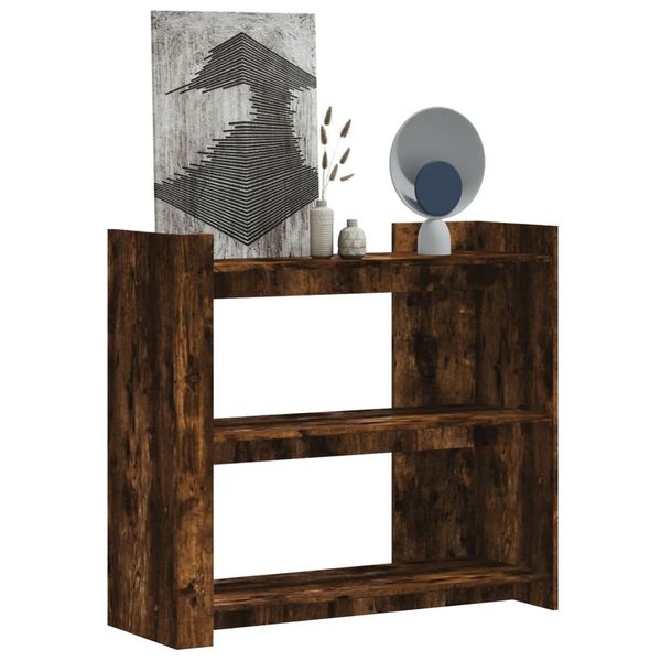 vidaXL Konzolový stolík dymový dub 100x35x90 cm kompozitné drevo