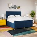 vidaXL Boxspring posteľ s matracom modrá 200x200 cm látka