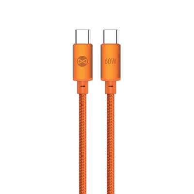 Forever Saffron kábel USB-C - USB-C 1,0 m 60W oranžový