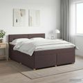 vidaXL Posteľ boxspring s matracom Tmavohnedá 140 x 200 cm Látka