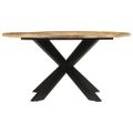 vidaXL Jedálenský stôl Ø150x76 cm surový mangový masív
