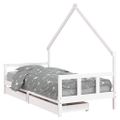 vidaXL Rám detskej postele so zásuvkami biely 90x200 cm mas. borovica