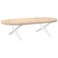 vidaXL Nohy konferenčného stolíka v tvare X, 2 ks, biele, 70 x (30-31) cm, oceľové