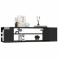 vidaXL Závesná TV skrinka lesklá čierna 100x30x26,5cm kompozitné drevo