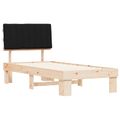 vidaXL Rám postele s čalúneným čelom Čierna 90 x 200 cm