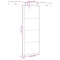 vidaXL Posuvné dvere s kovaním 76x205 cm ESG sklo a hliník
