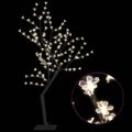 vidaXL Vianočný stromček 128 LED teplé biele svetlo kvety čerešne 120 cm