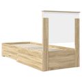 vidaXL Rám postele Sonoma dub a striebro 70 x 190 cm Kompozitné drevo