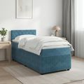 vidaXL Posteľ boxspring s matracom Tmavomodrá 80 x 200 cm Zamat
