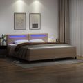 vidaXL Posteľ s pružinovým rámom Kapučínová 200 x 200 cm Umelá koža