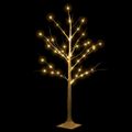 vidaXL LED strom s dizajnom bielej brezy 48 teplých bielych LED 120cm