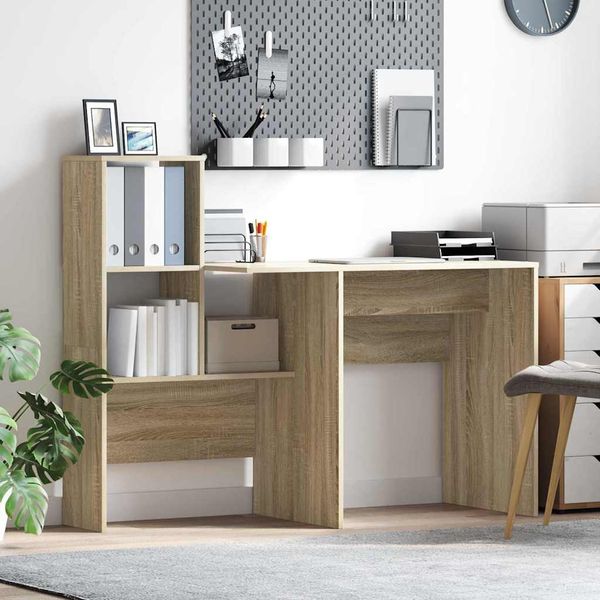 vidaXL Stôl Sonoma dub 131,5 x 50 x 106,5 cm Kompozitné drevo