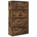 vidaXL Roh na skladovanie CD 4 ks Dymový dub 40 x 17 x 17 cm