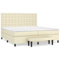 vidaXL Boxspring posteľ s matracom krémová 200x200 cm umelá koža