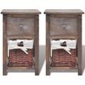 vidaXL Nočné stolíky 2 ks, drevené, hnedé