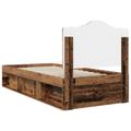 vidaXL Rám postele Staré drevo 100 x 200 cm Masívne borovicové drevo