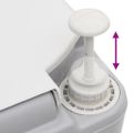vidaXL Prenosné kempingové WC šedo-biele 22+12 l HDPE