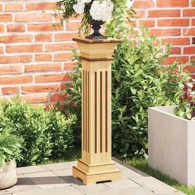 vidaXL Štvorcový stĺpový stojan na rastliny bledé drevo 17x17x66 cm MDF
