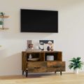 vidaXL TV skrinka dymový dub 80x36x50 cm spracované drevo
