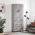 vidaXL Vysoká skrinka sivý dub sonoma 69,5x34x180 cm spracované drevo