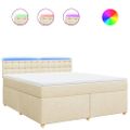 vidaXL Posteľný rám boxspring s matracom krémový 180x200 cm látka