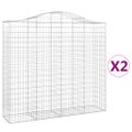 vidaXL Oblúkové gabiónové koše 2ks 200x50x180/200cm pozinkované železo