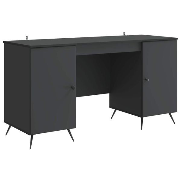 vidaXL Stôl s poličkou Čierna 142,5 x 50 x 75 cm Kompozitné drevo