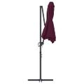 vidaXL Slnečník Bordeaux červená 372 x 198 x 243 cm Polyester a hliník