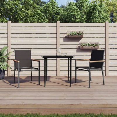 vidaXL Záhradné stoličky 2 ks čierne 55x61,5x90 cm textilén a oceľ