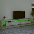 vidaXL TV skrinka s LED svetlami betónová sivá 290x36,5x40 cm