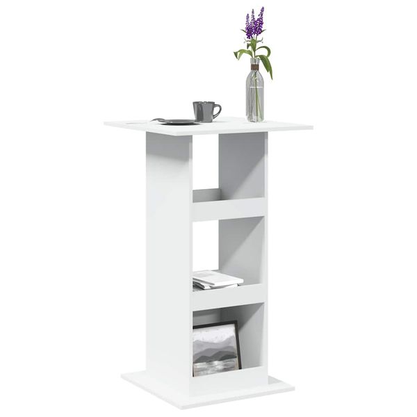 vidaXL Barový stôl s policami biely 60x60x102 cm kompozitné drevo