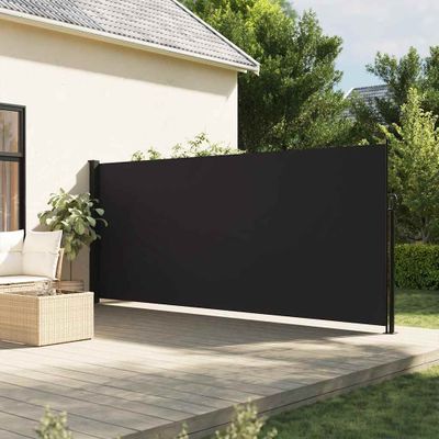 vidaXL Zaťahovacia bočná markíza, čierna 160x500 cm