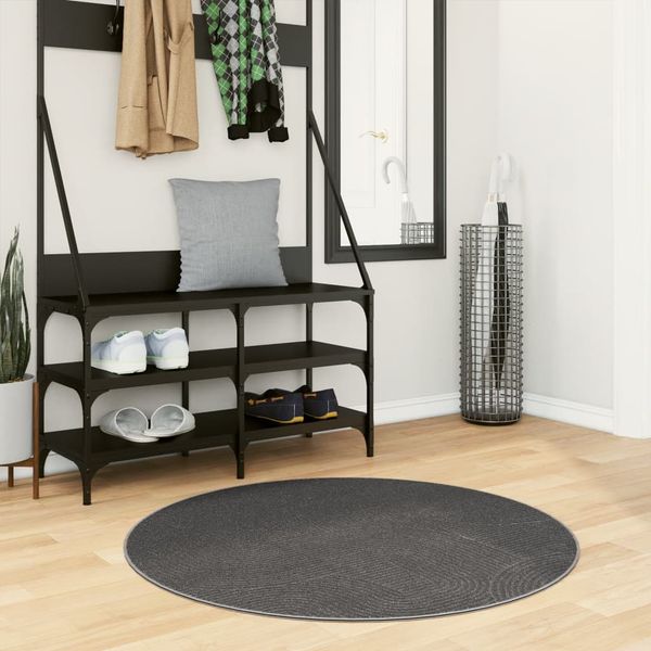 vidaXL Koberec IZA, krátky vlas, škandinávsky vzhľad, antracit Ø100 cm