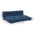 vidaXL Vankúš na paletový gauč 2 ks Látka Indigo 120 x 80 x 38 cm
