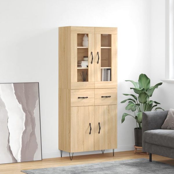 vidaXL Vysoká skrinka dub sonoma 69,5x34x180 cm spracované drevo