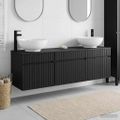 vidaXL Set kabinetov do kúpeľne 3 ks Čierna 49 x 44,5 x 66,5 cm