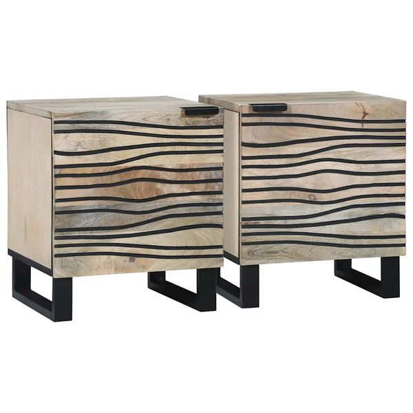 vidaXL Nočný stolík 2 pcs Biela 40 x 33 x 46 cm Kompozitné drevo