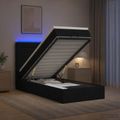 vidaXL Ottoman posteľ s matracom a LED Čierna 100 x 200 cm Látka