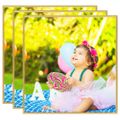 vidaXL Fotorámiky na stenu, koláž 3 ks, zlaté 50x50 cm, MDF