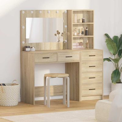vidaXL Toaletný stolík Hnedá 78.5 x 41 x 135 cm Kompozitné drevo