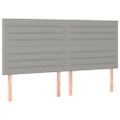 vidaXL Posteľ boxsping s matracom a LED bledosivá 200x200 cm látka