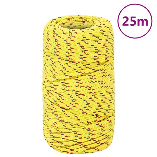 vidaXL Lodné lano žlté 2 mm 25 m polypropylén