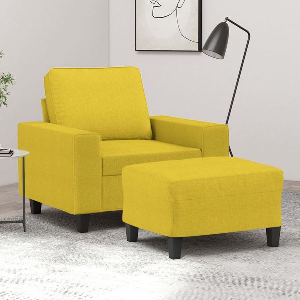 vidaXL Kreslo s podnožkou bledožlté 60 cm látkové