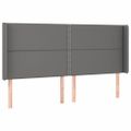 vidaXL Čelo postele so záhybmi sivé 203x16x118/128 cm umelá koža