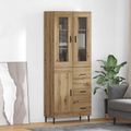 vidaXL Highboard 2 ks Remeselný dub 69,5 x 34 x 180 cm