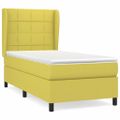 vidaXL Posteľný rám boxspring s matracom zelený 90x190 cm látka