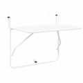vidaXL Závesný balkónový stôl Biela 60 x 39 x 65 cm Oceľ