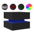 vidaXL Konferenčný stolík s LED svetlami čierny 50x50x40 cm